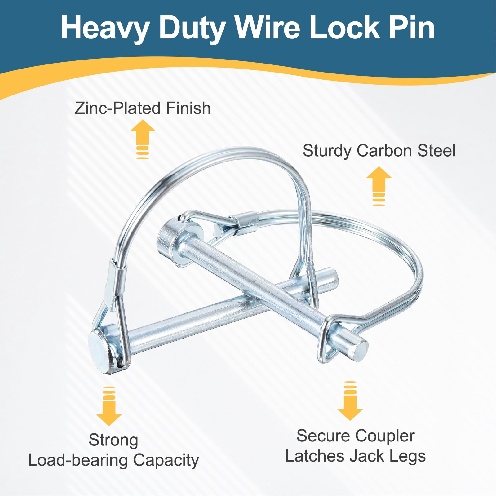 Uxcell 12pcs Trailer Coupler Pin (1/4" x 2" M6.3) - Wire Lock Pin Safety Shaft Locking Hitch PTO Pins, for Farm Trailers Towing Lawn Hitches Garden Tractor Kayak Boat