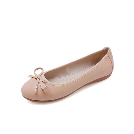 

Ritualay Women Flats Comfort Walking Shoes Non-slip Loafers Anti-Slip Lightweight Casual Shoe Party Formal Memory Foam Slip-Ons Apricot 9.5