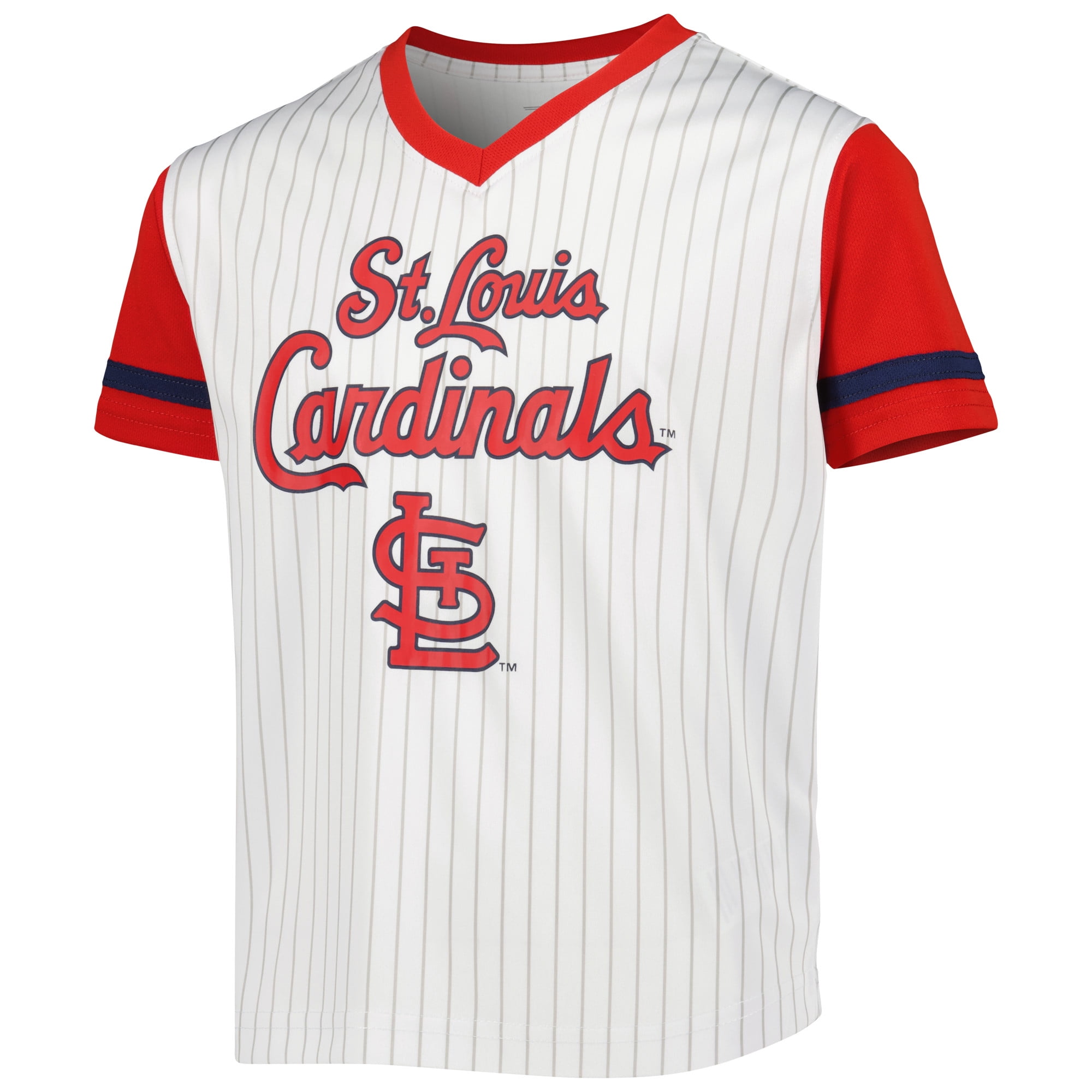 St. Louis Cardinals Red Emergence V Neck Performance T-Shirt by Majest