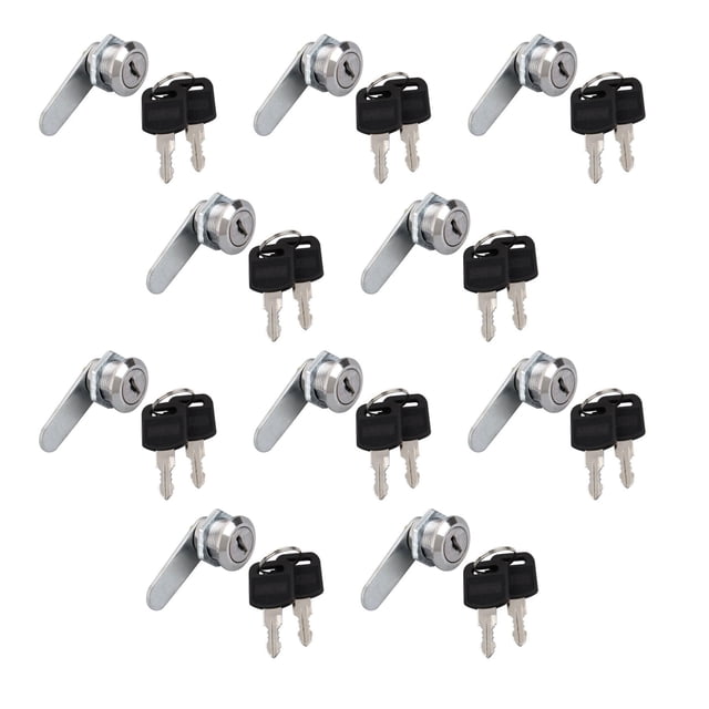10Pcs Stainless Steel Security Mail Box Lock with 2 Keys Mailbox Mail Letter Box Pro Stainless Steel Drawer Closet Lock