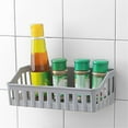 thumbnail image 3 of 2-Pack Corner Storage Rack, Shower Caddy Organizer Shelf Rack Hanging Wall Mount Organizer Basket for Kitchen, Bathroom, Shower, Sponges, Cleaning Tools, Space Saving Design Gray 2pc, 3 of 8