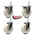 thumbnail image 2 of 5 Inch Nylon Swivel 3/4 Inch Threaded Stem Caster Set 2 Total Lock Brakes, 2 of 2