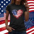thumbnail image 2 of Pxxlle Fourth of July Shirts for Women Funny USA Flag Graphic Tees Patriotic Short Sleeve T Shirts Independence Day Crewneck Tshirt S, 2 of 8