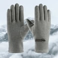 thumbnail image 4 of Sportteer Windproof Gloves Stretchy Full Finger Gloves Winter Warm Gloves 1 Pair Plush Lining Stretchy Windproof Cold Weather Full Finger Men Touchscreen, 4 of 9