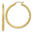 thumbnail image 1 of 10K Yellow Gold Diamond Cut 3mm Round Hoop Earrings, 1 of 1