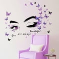 thumbnail image 2 of Farcauo Eye Wall Decals Peel and Stick Bedroom Decor for Women Eyelashes Inspirational Wall Murals Home Wall Decor Living Room Motivational Wall Stickers & Murals Eye Butterflies Wall Decals, 2 of 6