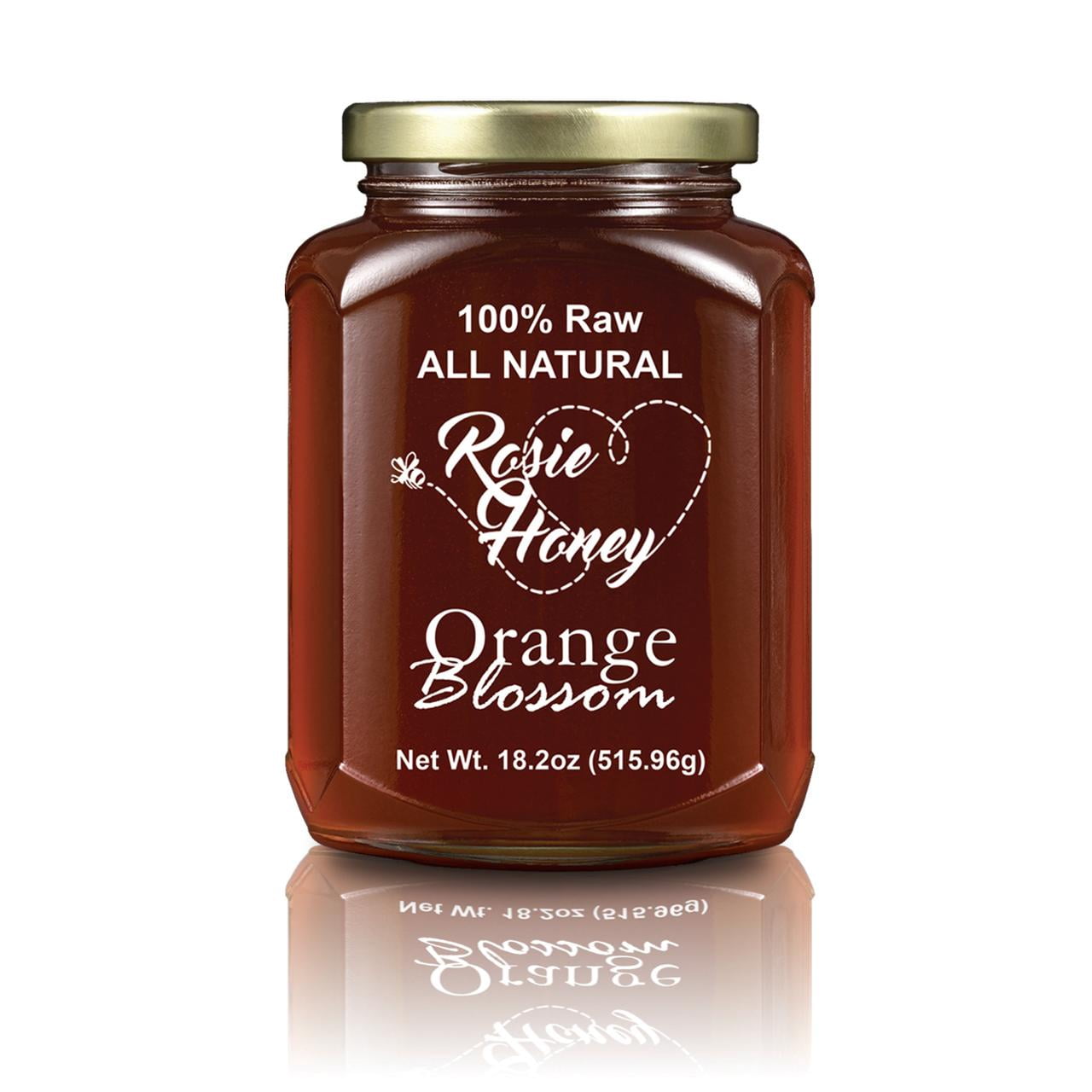 Rosie Honey 100% Raw and Unfiltered Orange Blossom Honey 18.2 oz/1.1lbs