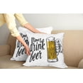 thumbnail image 2 of Ambesonne Saying Throw Pillow Cover 2 Pack, Time to Drink Beer Man, 18", Yellow Black, 2 of 5