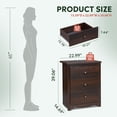 thumbnail image 5 of GALAXHERO Tall Espresso Nightstand with Charging Station and 3 Drawers, Wood Bedside End Table with 2 USB Ports & 2 AC Outlets for Bedroom Living Room Dorm, 5 of 8