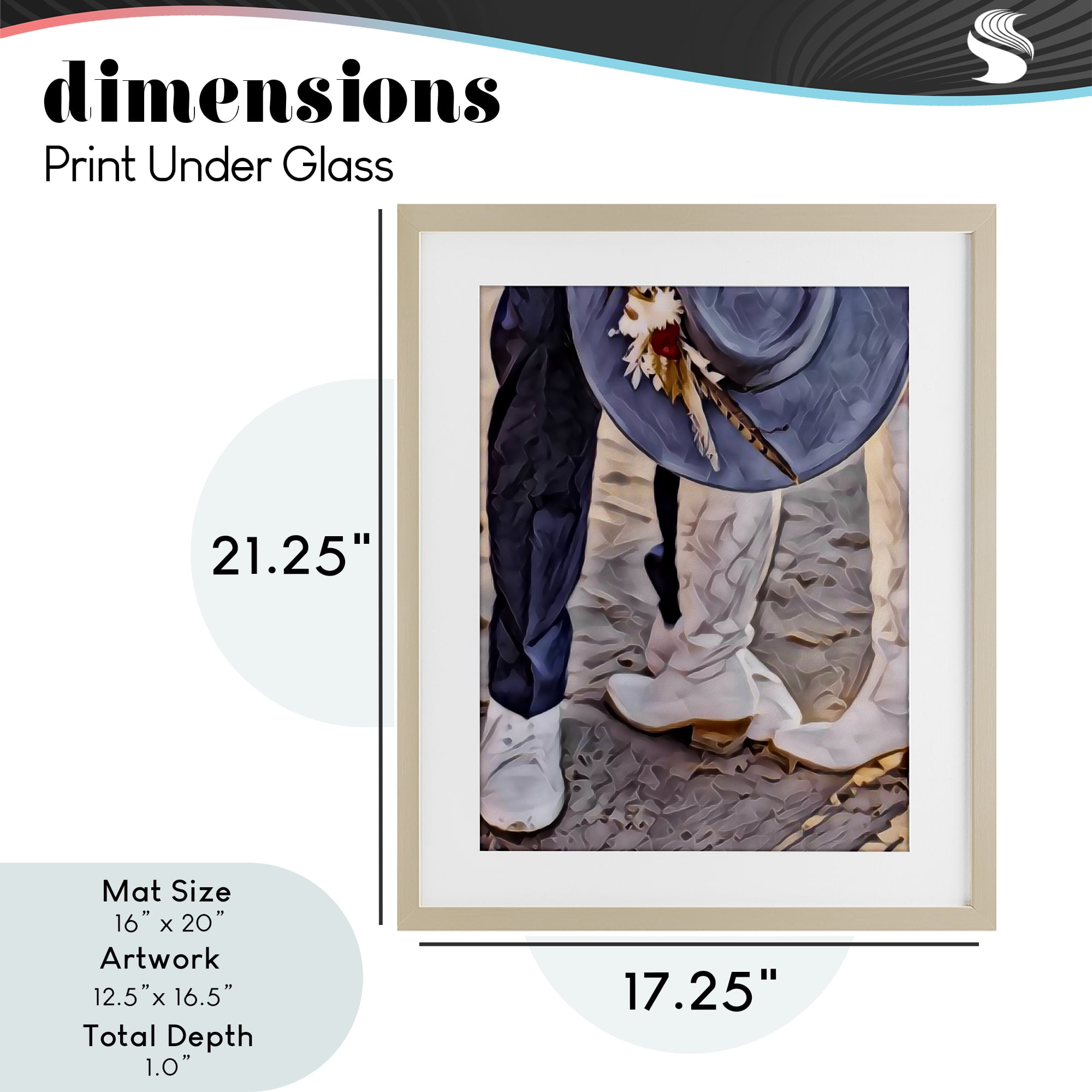 Elope In The Desert Birch Framed Print Under Glass, design by Jesse Keith