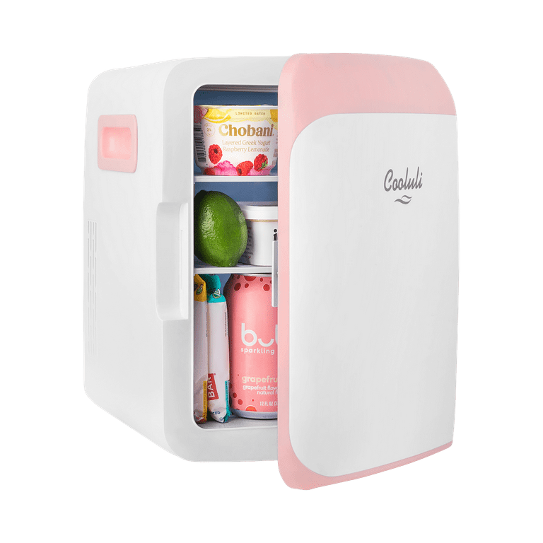 Cooluli Classic Pink 10 Liter Compact Portable Cooler Warmer Mini Fridge  for Bedroom, Office, Dorm, Car - Great for Skincare & Cosmetics  (110-240V/12V) 