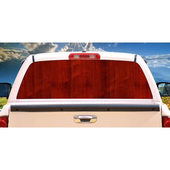 WOOD GRAIN Rear Window Graphic back truck decal suv view thru vinyl