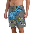 thumbnail image 2 of Bixox Men's Fun Riding Dinosaur printing Casual Classic Fit Short Summer Beach Shorts, 2 of 6