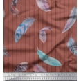 thumbnail image 3 of Soimoi Crepe Silk Fabric Stripe Feather Decor Fabric Printed Yard 42 Inch Wide, 3 of 3