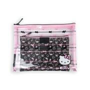 Impressions Vanity Hello Kitty Slim 2 Pcs Makeup Pouch Set, Waterproof Zippered Travel Cosmetic Bag