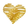 thumbnail image 4 of Reloj de pared en forma de corazón, movimiento silencioso, números arábigos analógicos, reloj colgante, Oro, 4 of 9