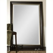 Angle View: Uttermost Axton Oversized Black Rectangular Mirror in Dark Mahogany