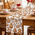 thumbnail image 5 of Gingerbread Man Table Runner 36 Inches Long Farmhouse Dress Scarves, Snowflakes Xmas Trees Candy Winter Dining Tablerunner for Coffee Table/Kitchen Island/Party Décor, Small 13" x 36", 5 of 8