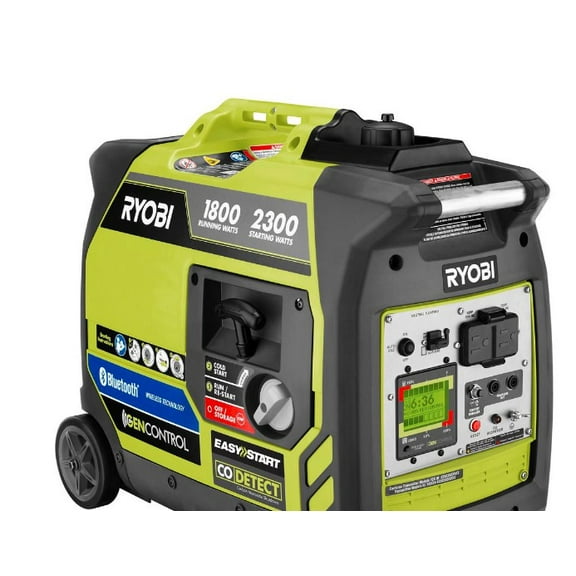 Ryobi 2,300-Watt Recoil Start Bluetooth Super Quiet Gasoline Powered Digital Inverter Generator with CO Shutdown Sensor