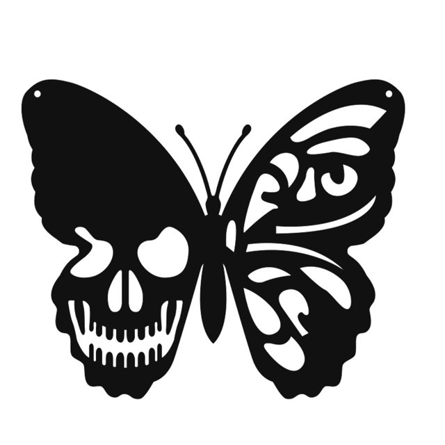 Billuyoard Impresionante y versátil arte de pared de metal con mariposas y calavera, opción de regalo, decoración del hogar Kits de decoración para fiestas A