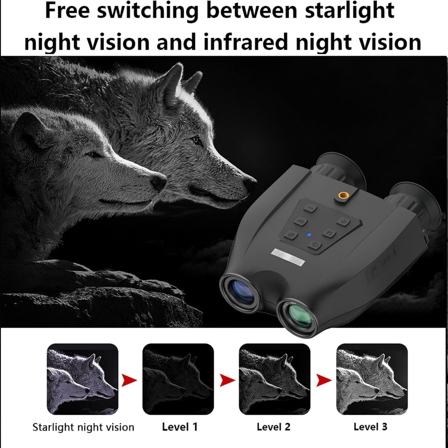 Military Digital Infrared Goggles, Night Vision Binoculars Adult, 8X Digital Zoom for Dark Environments, Include 32GB Memory Card, Infrared Goggles for Camping and Surveillance.