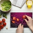 thumbnail image 4 of Magenta Cutting Board, Victorian Classical Bound Ornamental Mosaic Patterns in Nostalgic Design, Decorative Tempered Glass Cutting and Serving Board, Small Size, Magenta, by Ambesonne, 4 of 5