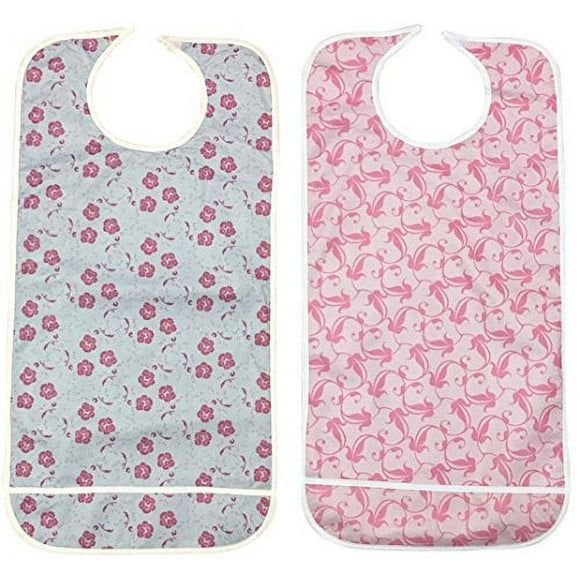 Personal Touch Ladies Adult Bib With Crumb Catcher Velcro Closure Size 18x36 (Pack of 6)