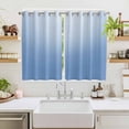 thumbnail image 2 of Blue Ombre Kitchen Curtains 72 Inch Length, Modern Minimalist Gradient Aesthetic Grommet Top Bedroom Living Room Curtains, Light Filtering Cafe Curtain Drapes 2 Panels Set 104''x72'', 2 of 9