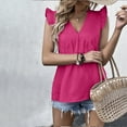 thumbnail image 4 of Women Summer Tops V Neck Summer Blouses for Women 2025 Boho Tshirts Shirts Graphic Funny Slim Fit Tees for Women Women Outfits Sets Tummy Control, 4 of 6