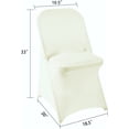 thumbnail image 1 of Valentina textile inc Spandex Stretchable Folding Chair Covers for Party Wedding Linens Decorations Dining Ceremony Reception Supplies(25 Pieces, Ivory), 1 of 2