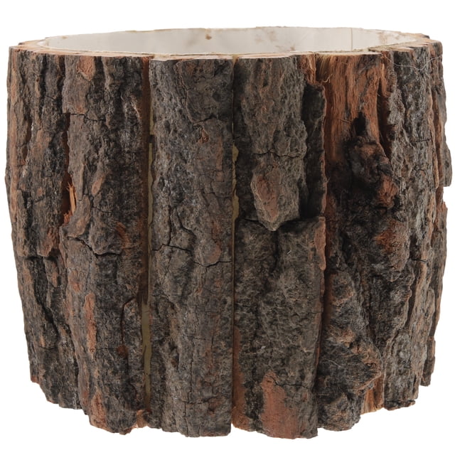 MasteelfCA Wood Bark Planter Wood Flower Pot Decorative Rustic Flower Plant Pot Container