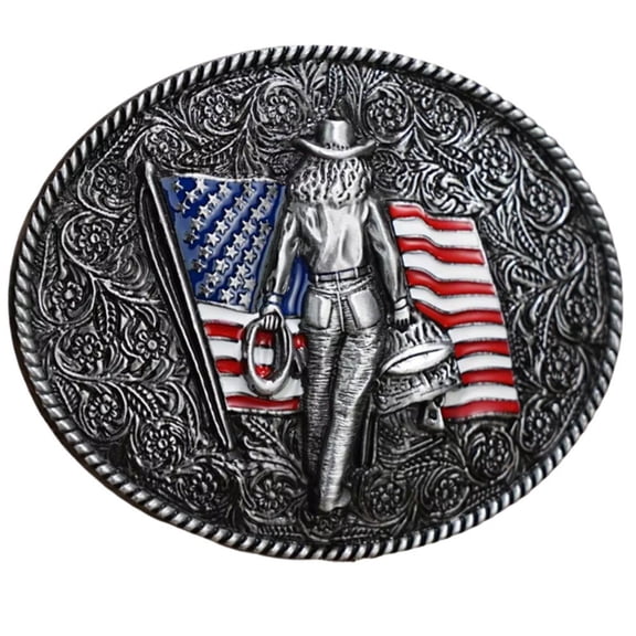 vlrwzc Western Belt Buckle Initial Vintage-Cow Rodeo Silver Large Belt Buckle Vintage Punk Rock Belt Buckles for Men Women