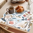 thumbnail image 3 of Pastoral Botanical Placemats Set of 4 Spring Summer Floral Farmhouse Place Mats Indoor Wipeable Table Mats Washable Cloth Dining Table Placemats for Kitchen Holiday Party Home Decor 13x19 Inch, 3 of 9