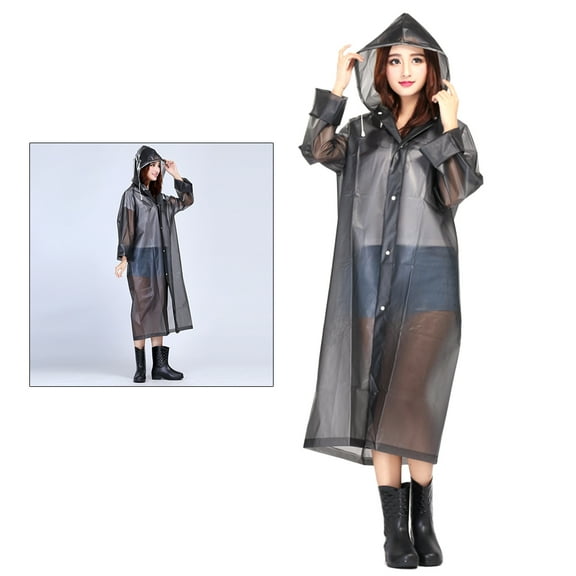 MERRYHAPY Premium Dark Grey Hooded Poncho for Adults, Rain Gear for Outdoor Activities and Travel