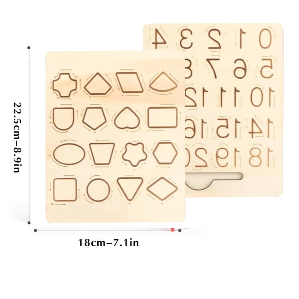 Planche D’écriture Alphabet Double Face Montessori – Bois, Lettres Majuscules/minuscules, Tracé, Cadeau 3-5 Ans