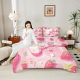 thumbnail image 4 of Manfei Teens Adults Kawaii Gamer Gamepads Bedding Comforter Set 2pcs,Video Game Twin Comforter Sets Microfiber,Cartoon Fruit Strawberry Breathable Bedding Set,Super Cozy Room Decor,Reversible, 4 of 8