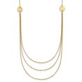 thumbnail image 1 of Diamond2Deal 14K Yellow Gold 3 Layer Side Circles Ropa Chain Necklace 18inch for Women, 1 of 4