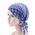 thumbnail image 5 of Women Scarf Beanie Turban Hat Cancer Chemo Hat Head Wrap Cap Printed Headwear 9, 5 of 8