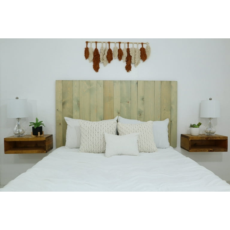 Green 2024 wood headboard