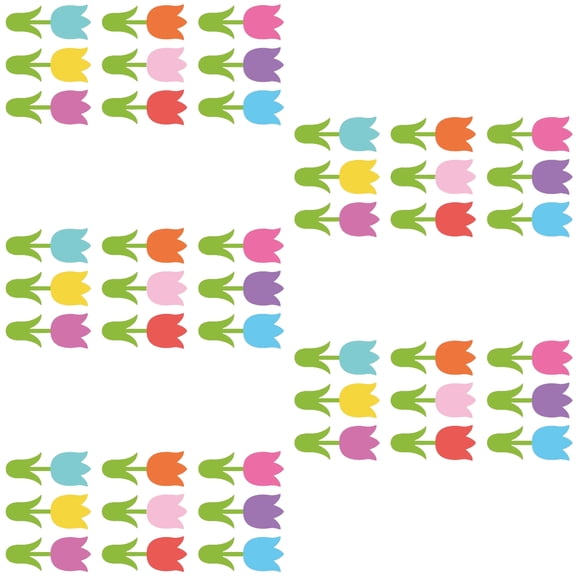 45pc Multicolor Tulips Flower Paper Designs Spring Craft Supplies for Window Display and Cards