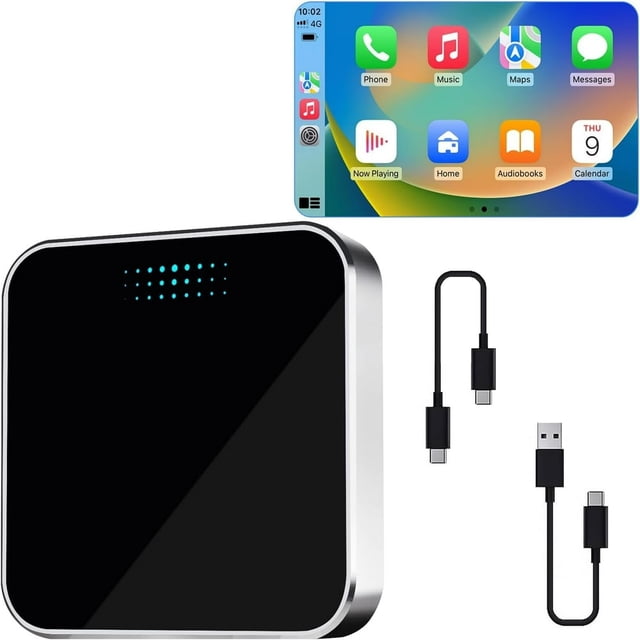 HLONK Wireless CarPlay Adapter for Apple - Stable Fast Connection for Convert Factory Wired to Wireless CarPlay Plug Cars for iPhone - No Latency from iOS 10+ to Screen w/USB C
