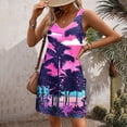 thumbnail image 6 of Rciityk Summer Dresses for Women Beach Floral Tshirt Sundress Casual Pockets Boho Tank Dress Loose V Neck Sleeveless Mini Dresses, 6 of 8