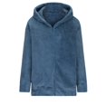 thumbnail image 4 of UAMVSH Womens Oversized Sherpa Hoodie for Winter Warm Fuzzy Fleece Hooded Sweatshirt with Pockets Plush Full Zipper Jacket Coat(Large,Sky Blue), 4 of 6