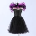 thumbnail image 6 of CUZIBR Toddler Kids Baby Girls Halloween Witch Black Gown With Hat Fancy Tutu Dress Up Party Square Collar Tulle Dresses Boho Dailywear For Child, 6 of 6