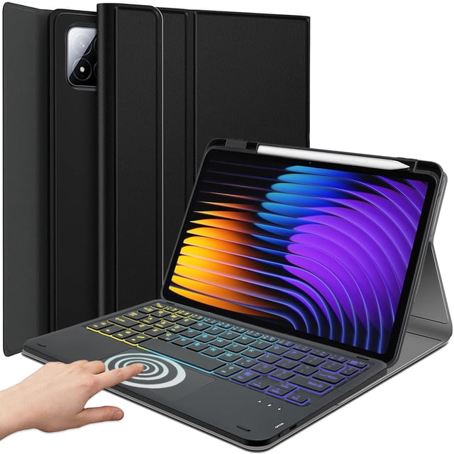 Funda de teclado DKAHOEE con panel táctil retroiluminado para Xiaomi Mi Pad 7 de 11,2 pulgadas