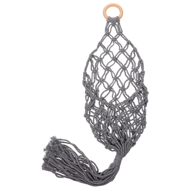 MasteelfCA 1Pc Hanging Basket Fruit Vegetable Basket Decorative Cotton Rope Woven Basket