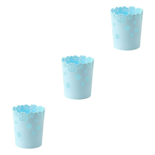 Wweixi Durable Trash Bin With Anti Slide Bottom Reliable And Convenient Prevents blue small size 3Set