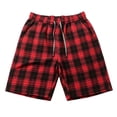 thumbnail image 4 of xfsWaSs Men's Casual Shorts Classic Plaid Straight Leg Shorts Drawstring Elastic Waist Summer Shorts With Pockets Soft Breathable Bottoms Work Casual Shorts, 4 of 5