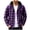 32# Purple, variant on Men's Hooded Plaid Flannel Shirt Jacket Long Sleeve Button Down Buffalo Check Casual Fall Layering Shacket Hot Pink 3XL