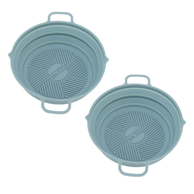 Fryer Silicone Liner, Air Cooker Silicone Pot Separate Oil Filtering Raised Edge 2pcs Reusable For Microwave Ovens For Kitchen ANGGREK Fryer Silicone Basket